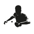 Table tennis player, isolated vector silhouette, man playing ping pong
