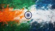 National flag of India with a cloud of colored button on a black background, Indian flag colors tech wallpaper