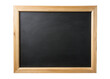 © shabbir - Blackboard with wooden frame isolated on transparent background. Top view.