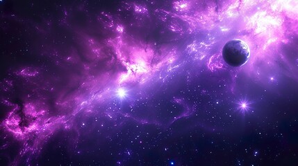 Wall Mural - purple space sky galaxy and stars beautiful universe. space background with galaxy in black.