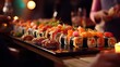 sushi vegetable fly, fish salmon sushi ,Salmon Roe sushi background