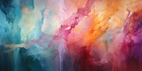 Poster - Colorful Clouds and Water Abstract Painting Generative AI