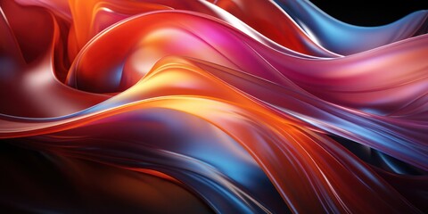 Poster - Colorful Abstract Painting on Black Background Generative AI
