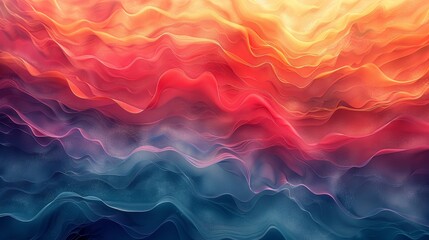 Poster - Natural landscape background with abstract lines and colorful art