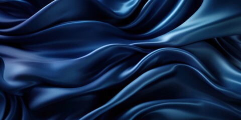 Poster - Close Up of Blue Fabric With Wavy Lines Generative AI