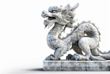 Fototapeta Konie - A guardian dragon, statuesque and vigilant, stands at the entrance of an ancient temple.