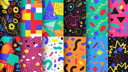 Poster - A variety of vibrant and abstract patterns. Perfect for backgrounds and design projects