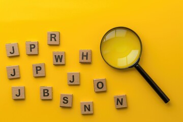 Aufkleber - A magnifying glass resting on a wooden block. Suitable for educational or scientific themes
