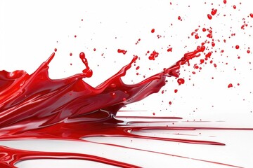 Poster - A vibrant red paint splash on a clean white background. Perfect for design projects