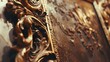 A detailed close-up of a gold ornate frame. Suitable for interior design projects