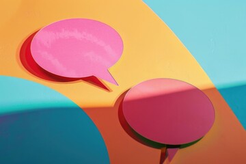 Poster - Speech bubbles on colorful surface, suitable for various design projects