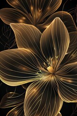 Poster - Close up of a flower on a black background, perfect for botanical projects