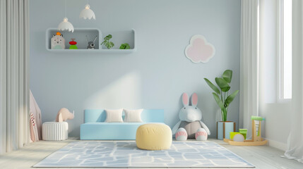 Poster - Cozy children's room with pastel decor