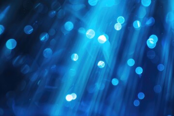 Canvas Print - Close up of a blue light with blurry lights. Suitable for technology concepts