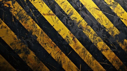 Canvas Print - Close up of a vibrant yellow and black striped wall, suitable for background or texture use