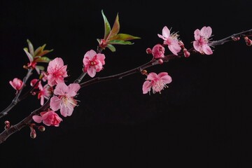 Poster - A beautiful pink flower on a branch, perfect for nature-themed designs