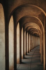 Poster - A long row of arches in a building, suitable for architectural projects