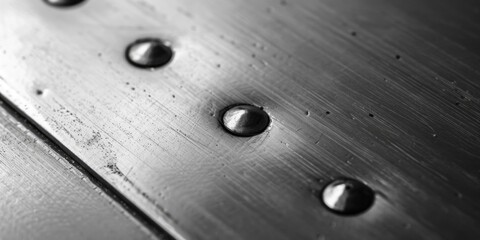 Aufkleber - Detailed view of metal surface with rivets, perfect for industrial backgrounds