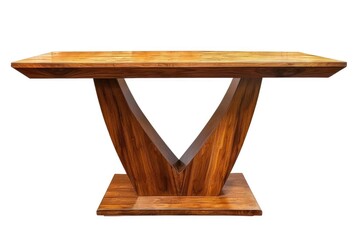Poster - A simple wooden table on a clean white background. Suitable for product displays