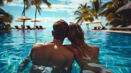 luxury travel, romantic beach getaway holidays for honeymoon couple, tropical vacation in luxurious hotel 