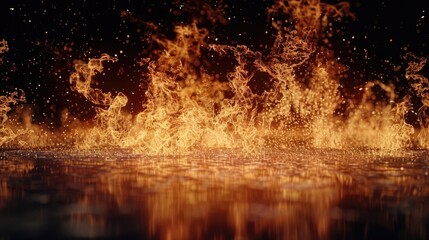 Poster - Fire spewing out of the water, suitable for natural disaster concepts
