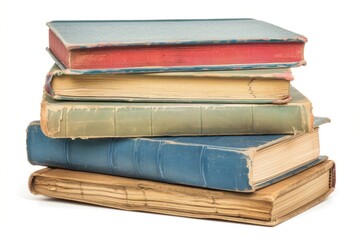 Poster - Pile of books stacked on top of each other, suitable for educational and reading concepts