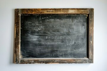 Poster - A blackboard with writing in a room, suitable for educational concepts