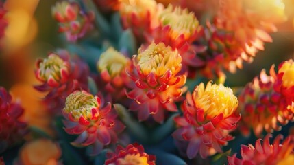Poster - Vibrant close up shot of a bunch of flowers, perfect for floral designs