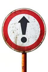 Aufkleber - A red and white sign with a black arrow. Suitable for directional concepts