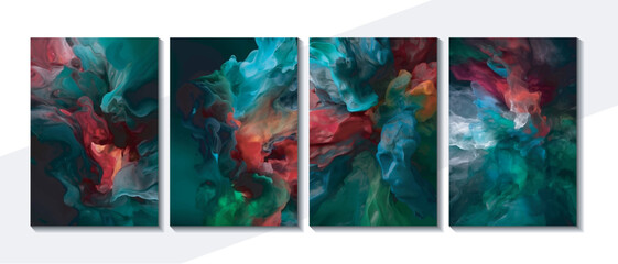 Wall Mural - Multicolored abstract grunge background. Background set.