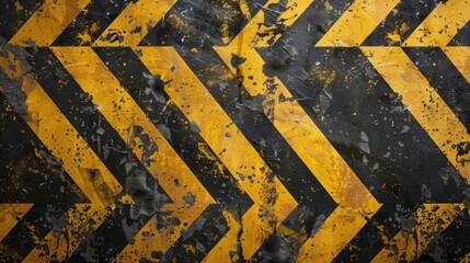 Poster - A yellow and black hazard sign. Can be used for safety warnings