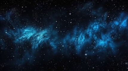  A captivating interstellar scene highlighting a vibrant blue galaxy nebula amidst the infinite expanse