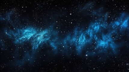 Wall Mural - a captivating interstellar scene highlighting a vibrant blue galaxy nebula amidst the infinite expan