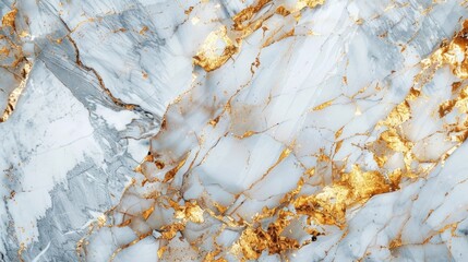 Poster - Close up of marble surface with gold paint. Suitable for backgrounds and textures