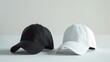 Two hats placed on a table, suitable for various concepts