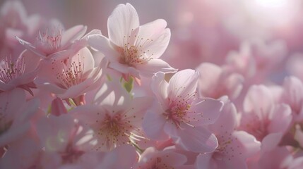 Canvas Print - A close up shot of a bunch of pink flowers. Perfect for floral backgrounds