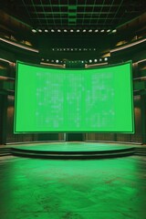 Poster - A large green screen set up in a spacious room. Ideal for digital content creation