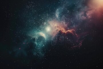 Poster - A mesmerizing view of a space filled with countless stars and colorful nebulas. Perfect for educational materials or astronomy enthusiasts