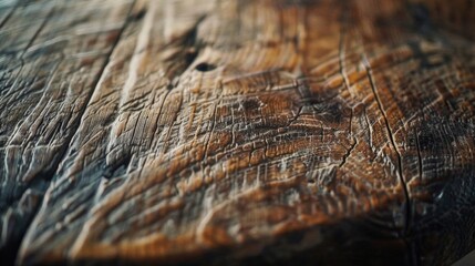 Poster - Detailed shot of a wooden table surface. Suitable for backgrounds
