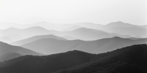 Aufkleber - A stunning black and white photo of a majestic mountain range. Perfect for nature and landscape backgrounds
