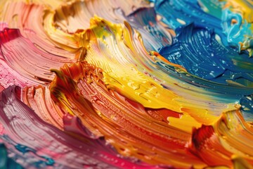 Poster - Detailed painting with thick layers of paint. Ideal for art and creativity concepts