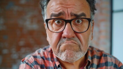 Canvas Print - Close up of a man wearing glasses, suitable for business and education concepts