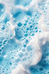 Poster - Close up of a foamy surface with bubbles. Ideal for backgrounds or texture images