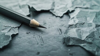 Aufkleber - A close up image of a pencil on a piece of paper. Ideal for education and office concepts