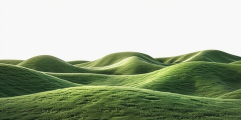 Aufkleber - Scenic view of green grass field with hills in the background. Perfect for nature or landscape concepts