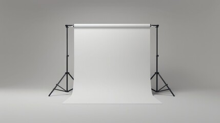 Wall Mural - A photo studio with a white backdrop. Suitable for various photography projects