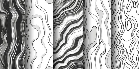 Aufkleber - Set of four distinct wood patterns, perfect for backgrounds and textures