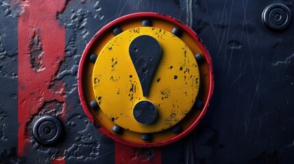 Aufkleber - A detailed view of a yellow and black sign. Suitable for various purposes