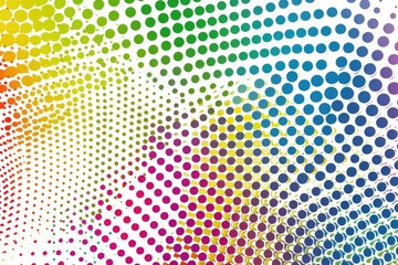 Poster - Multicolored background with circles and dots, perfect for graphic design projects