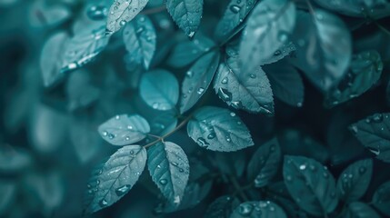 Aufkleber - Close up of a plant with water droplets, suitable for nature themes